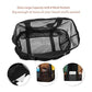 Mesh Beach Tote Bag Large Capacity Travel Shoulder Bag with Exterior Pockets Zipper Top Organizer