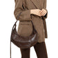 Slouchy Crescent Shoulder Bag with Genuine Leather Finish and Adjustable Strap