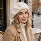 Pearl-Embellished Wool Knit Beret