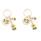 2 Pack Bee Happy Sunflower Keychain with Bee Charm Round Tag and Key Ring Bag Accessory