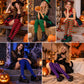 Halloween Striped Thigh High Socks 3 Pair Pack Costume Style