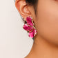 Women's Enamel Flower Statement Earrings