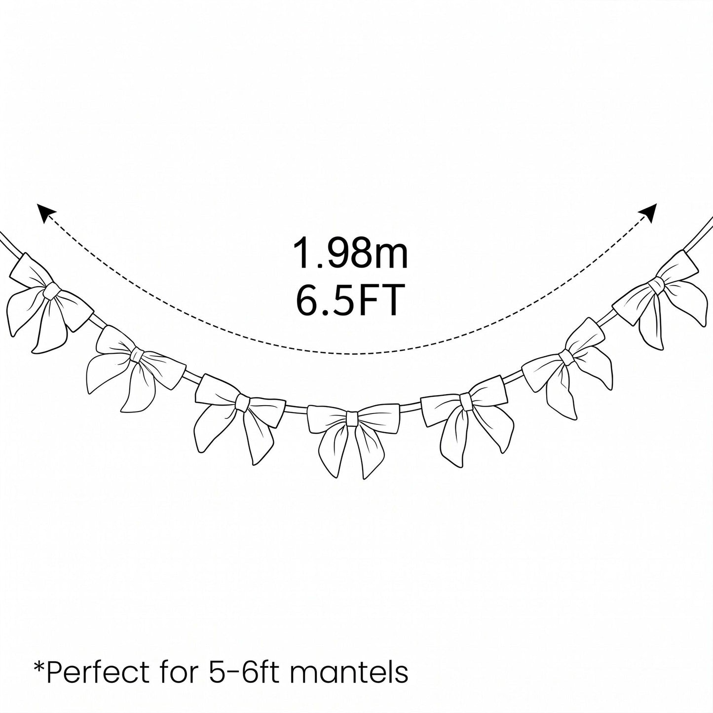Decorative Bow Garland for Parties and Holiday Decor