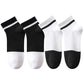 4 Pairs Women's Seamless Cotton Ankle Socks Breathable Stretch Ribbed Cuff in Assorted Color Block Design