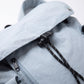 Canvas Flap Backpack with Drawstring Closure Side Pockets and Adjustable Shoulder Straps