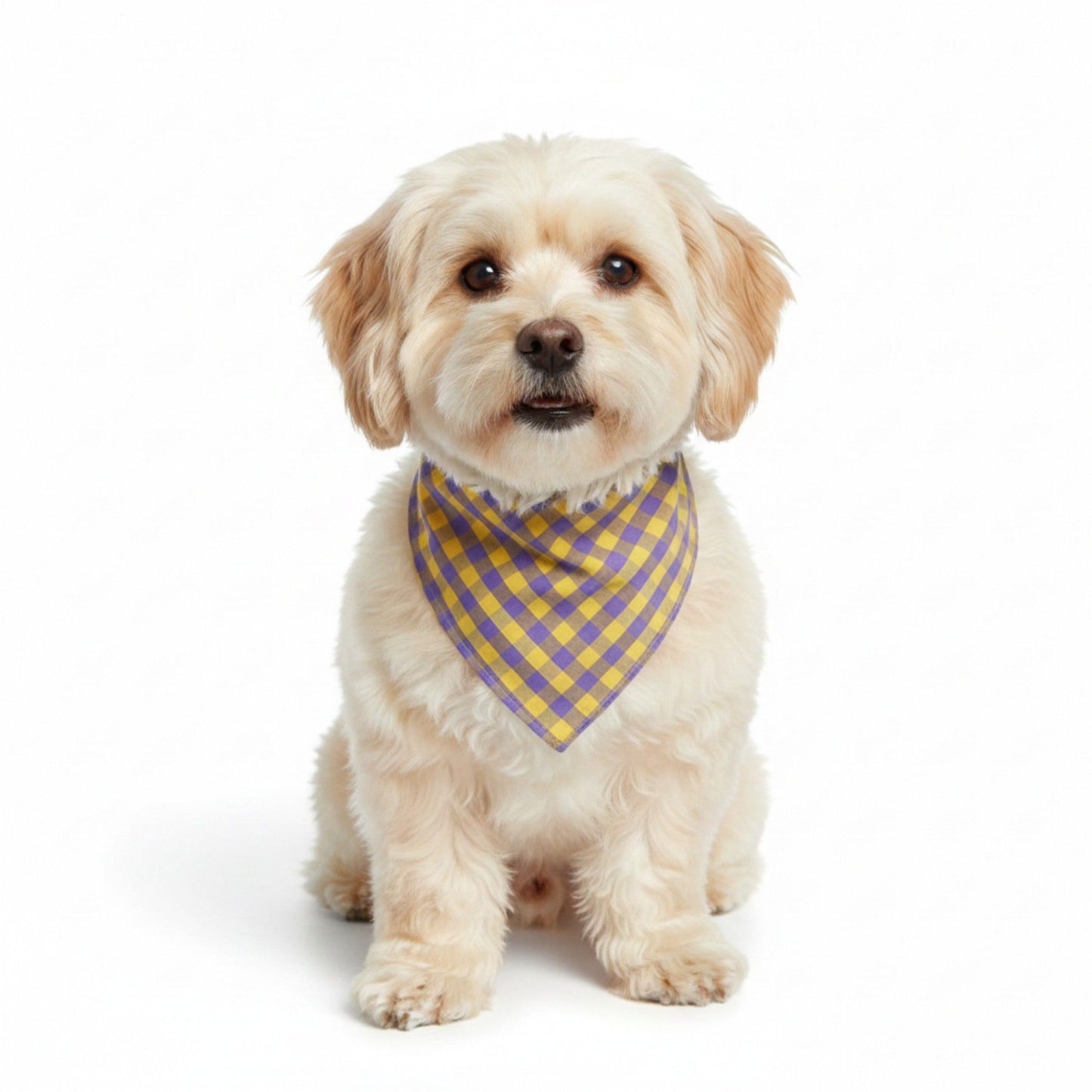 Large Pet Bandana Scarf Pink Gingham Triangle Bib for Dogs and Cats Neckerchief