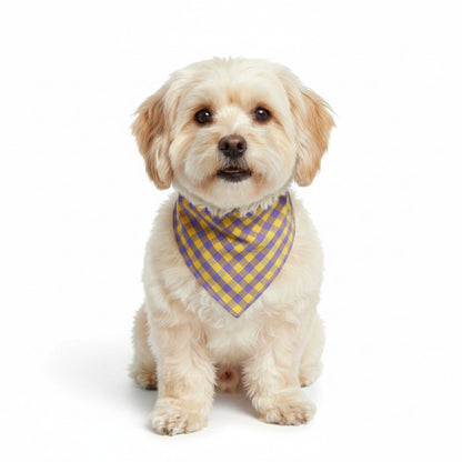 Large Pet Bandana Scarf Pink Gingham Triangle Bib for Dogs and Cats Neckerchief
