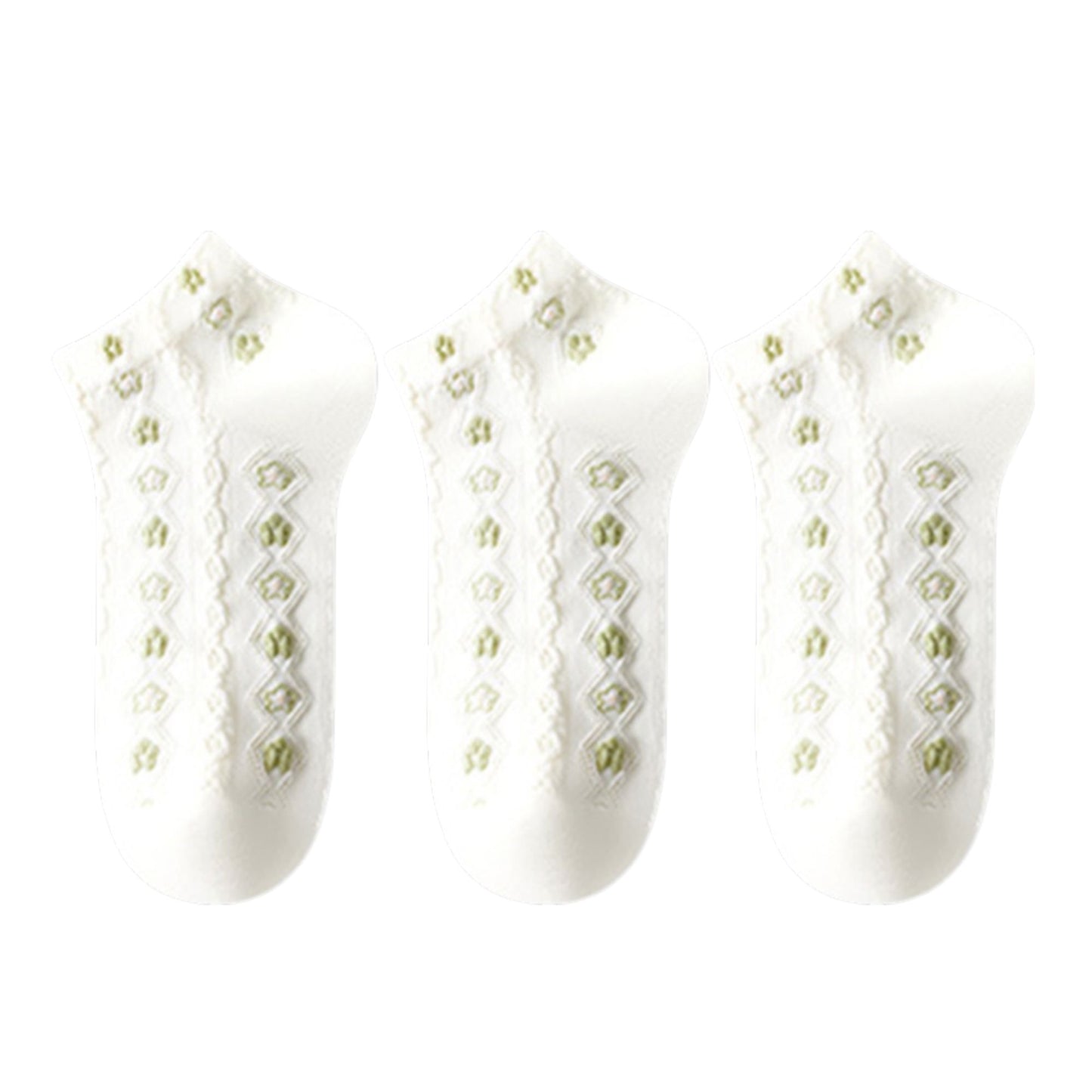 3-Pack Minimalist Knit Ankle Socks Mixed Pattern Design Soft Cotton Low-Cut Style