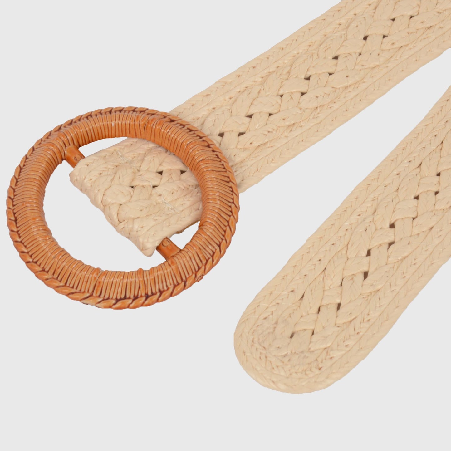 Bohemian Style Woven Belt with Round Plastic Buckle