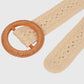Bohemian Style Woven Belt with Round Plastic Buckle