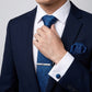 Men's Paisley Pattern Tie Gift Set with Matching Pocket Square Cufflinks and Silver Tie Clip