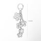 Layered Flower Keychain Bag Charm with Ring Clip