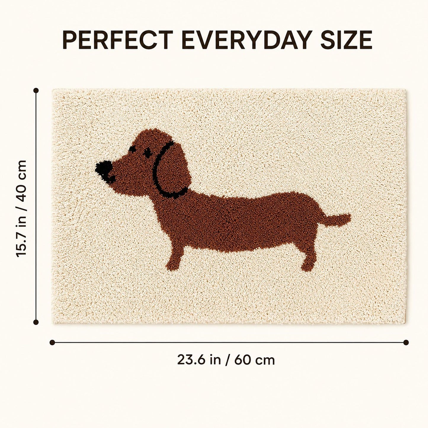 Dachshund Dog Bath Mat Nonslip Accent Rug 15.7 x 23.6 Inches