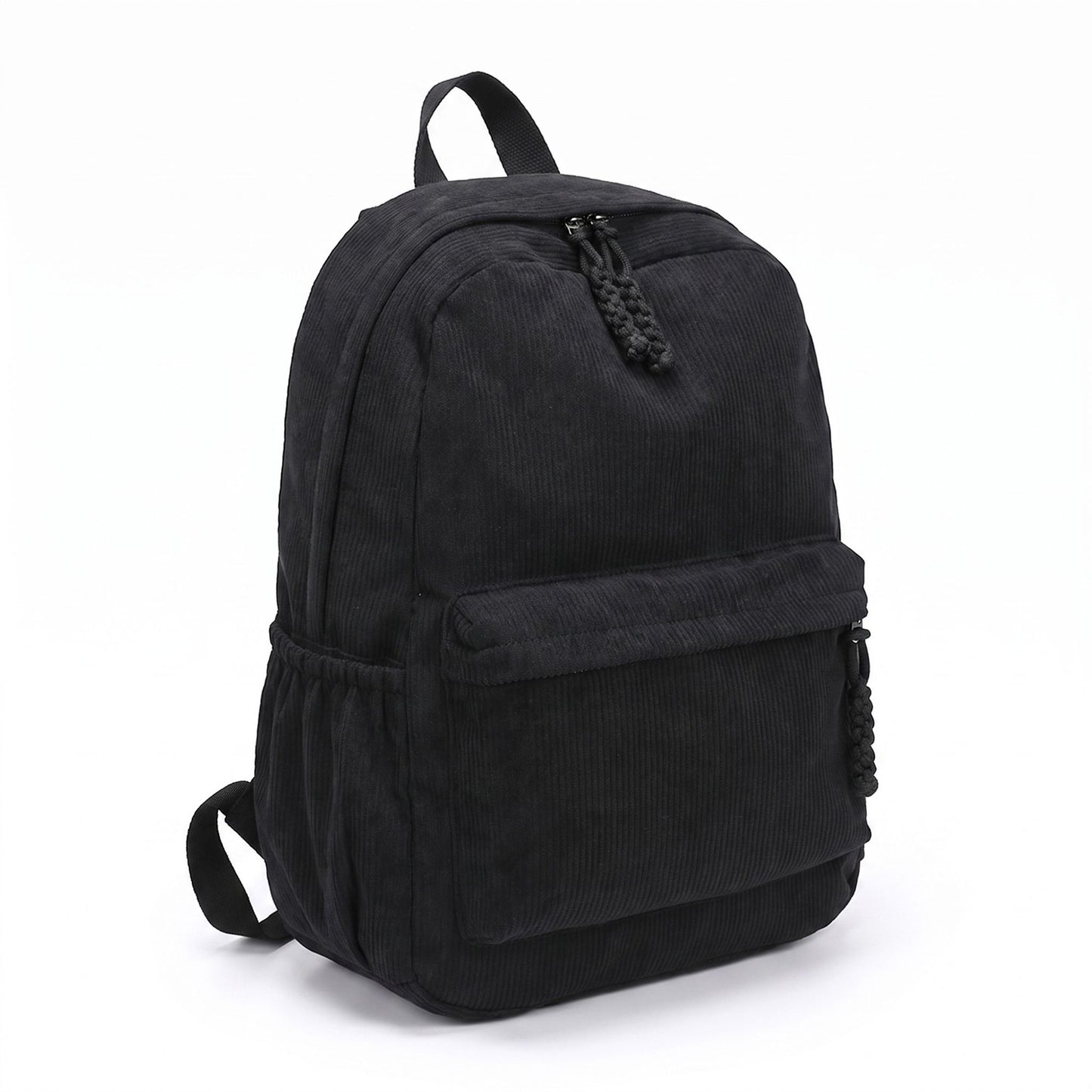Corduroy Backpack with Front Zip Pocket Adjustable Straps and Spacious Everyday Storage