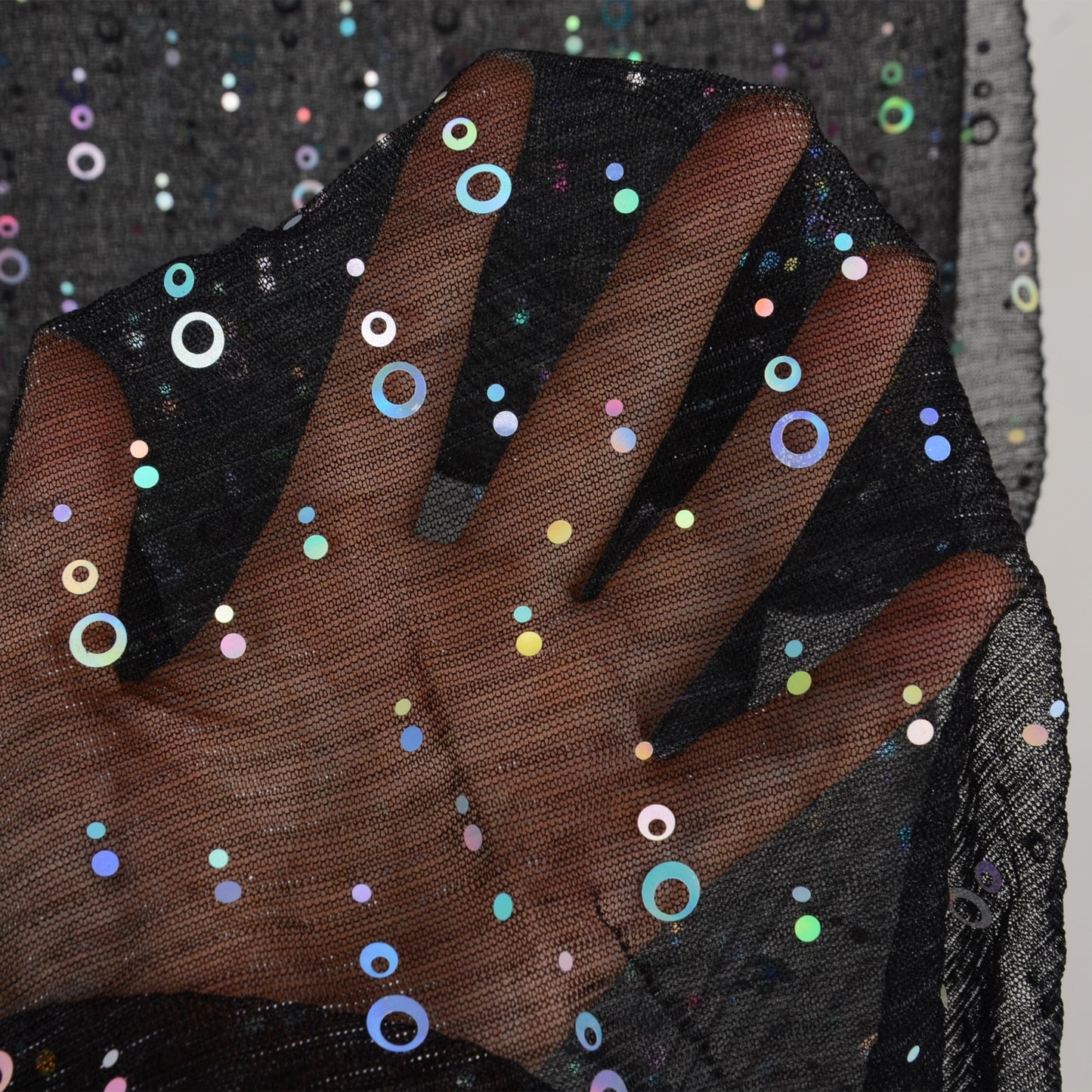 Sheer Sequin Oblong Scarf Lightweight Sparkle Mesh Shawl Wrap