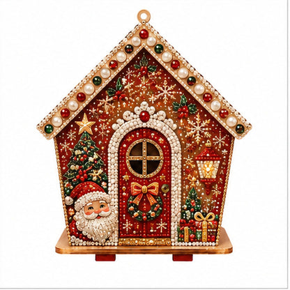 DIY Pearl Art Christmas Birdhouse Craft Kit with 3D Holiday Design