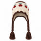 Fruit Pattern Knit Earflap Hat with Braided Tassels