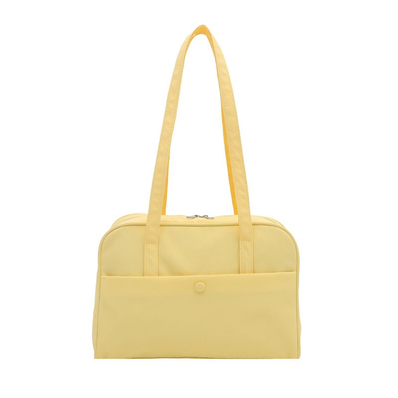 Women's Quilted Shoulder Tote Bag with Front Pocket and Zipper Closure