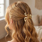 Sculptural Hair Clip with Curved Open Shape and Polished Finish 2.3x0.8in