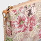 Floral Embroidered Sequin Shoulder Bag with Chain Strap Curved Silhouette