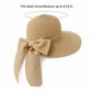 Summer Sun Hat for Women - Wide Brim Straw Hat with Elegant Bow Detail