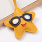 2-Piece Womens Faux Leather Bag Charm with Long Hanging Strap and Layered Detail