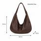 Oversized Slouchy Hobo Shoulder Bag with Adjustable Wide Strap and Zippered Pocket