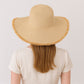 Wide Brim Straw Floppy Hat with Frayed Edges Lightweight Sun Protection for Beach Vacation Outdoor Travel Style
