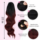 Long Drawstring Ponytail Hair Extension Wave 22 Inch Synthetic Fake Layered Pony Tail Hairpieces for Women