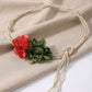 Dual Fabric Flower Braided Wrap Waist Belt Adjustable Floral Statement Waist Jewelry 43.3in