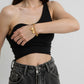 Chain Link Bracelet with Engraved Heart Charm and Smooth Round Pendant Detail for a Chic Polished Modern Accessory Style