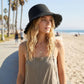 Wide Brim Sun Hat with Frayed Edge and Lightweight Open Weave