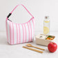 Striped Insulated Lunch Bag Large Capacity Lunch Tote with Shoulder Strap for Work School
