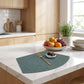 6 Piece Fan Shaped Faux Linen Placemat Set Waterproof Heat Resistant Table Mats for Dining Table