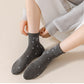 Soft Cotton Ankle Socks with Bow Embroidery Polka Dot Design 4 Pairs