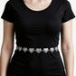 Heart Link Chain Belt with Textured Metal Design and Adjustable Fit 45.5in Valentine