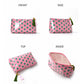 Large Polka Dot Cosmetic Bag Water Resistant Travel Toiletry Pouch with Tassels