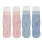 2-Pair Set Gradient Mid-Calf Grip Socks with Soft Seamless Toe and Anti-Slip Bottom for Yoga or Sneakers