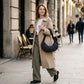 Polka Dot Ruched Shoulder Bag with Soft Slouchy Shape