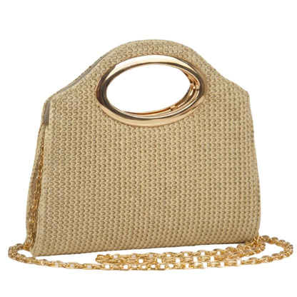 Handbag with Magnetic Closure Polyester Material Stylish Chain Accent
