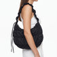 Ruched Puffer Shoulder Bag with Gathered Strap and Top Zipper Closure 10.5x8.5x3in