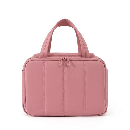 Travel Makeup Bag with Dividers and Carry Handles