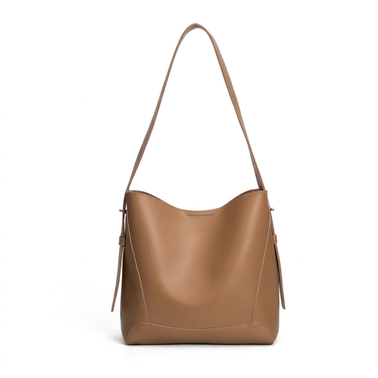 Bucket Shoulder Bag with Adjustable Strap and Interior Zipper Pouch