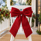 Burgundy Fabric Christmas Chair Bow Decoration