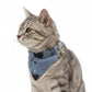 Pet Cat and Dog Bandana Collar with Bell Adjustable Cartoon Cat Print Scarf Bib