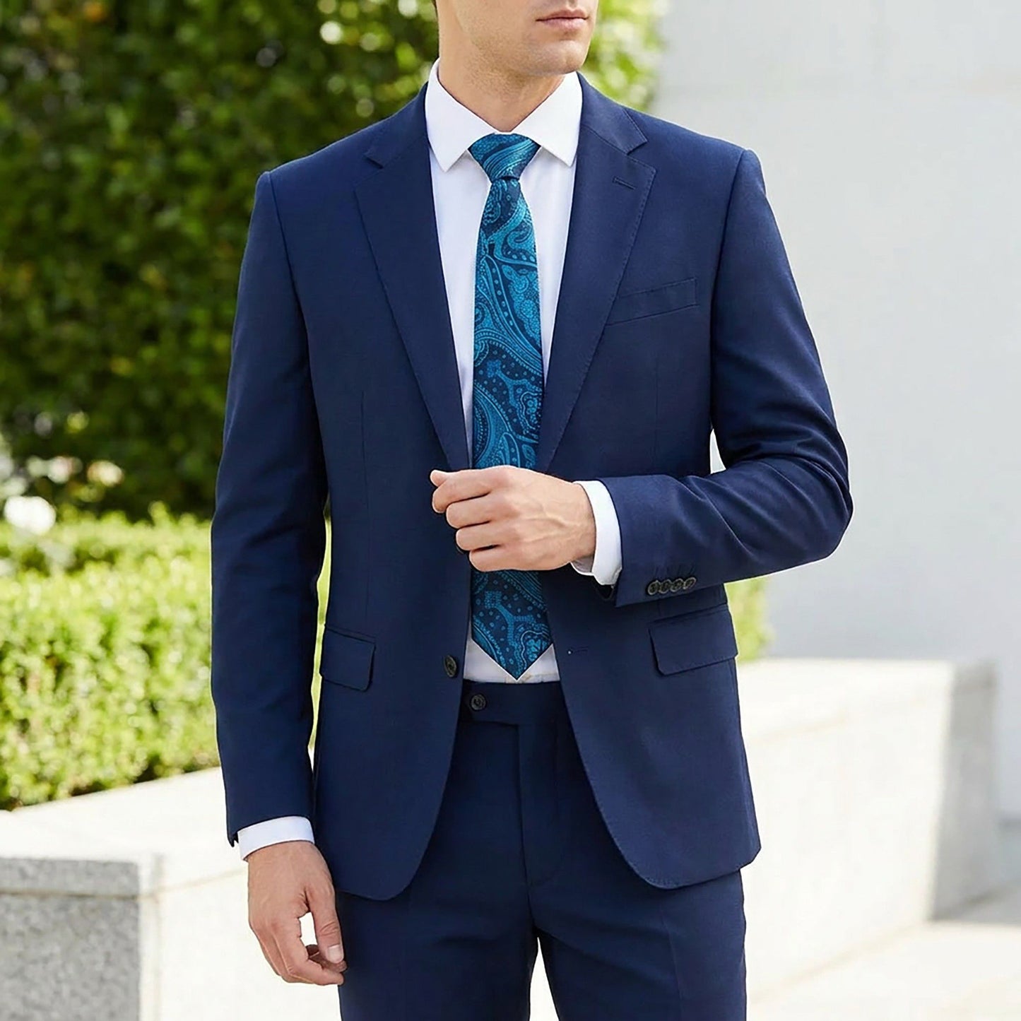 Men's Floral Print Tie with Woven Botanical Pattern and Classic Tapered Design