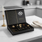 24 Piece Flatware Set Service for 6 Polished Stainless Steel Cutlery Set with Forks Knives Spoons Gift Box