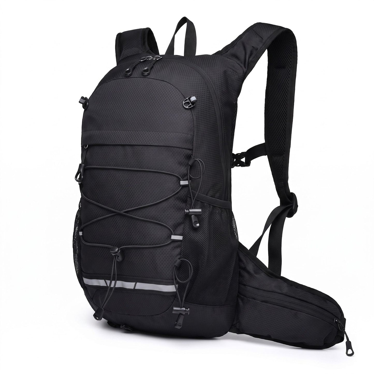 Outdoor Hiking Backpack with Bungee Cord Front Pocket Side Mesh Pockets Waist Belt