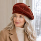 Rhinestone Studded Knit Wool Beret