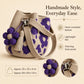 Crochet Floral Bucket Bag with Tassel Charm and Shoulder Strap